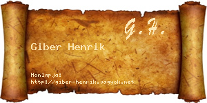 Giber Henrik névjegykártya