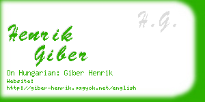 henrik giber business card